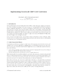 Implementing Cross-Locale CJKV Code Conversion