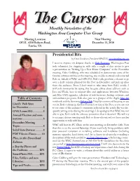 Monthly Newsletter of the Washington Area Computer User Group