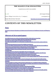 Newsletter 139 of Working Group on Massive Star