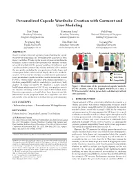 Personalized Capsule Wardrobe Creation with Garment and User Modeling