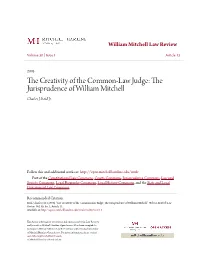 The Creativity of the Common-Law Judge: the Jurisprudence of Will