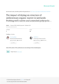 The Impact of Drying on Structure of Sedimentary Organic Matter in Wetlands: Probing with Native and Amended Polycyclic