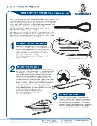 Used Rope Eye Splice Double Braid Class I