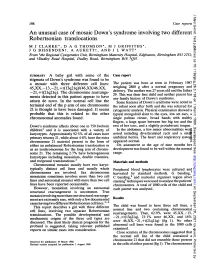 An Unusual Case of Mosaic Down's Syndrome Involving Two Different