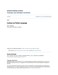Contract As Pattern Language