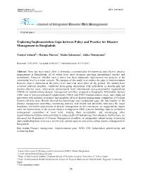 Exploring Implementation Gaps Between Policy and Practice for Disaster Management in Bangladesh