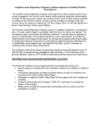 Irrigated Lands Regulatory Programs Coalition Approach to Salinity Related Exceedances