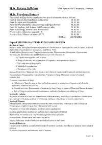 M.Sc. Botany Syllabus M.Sc. Previous Botany