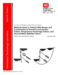 Methods Used in Tieback Wall Design and Construction to Prevent Local Anchor Failure, Progressive Anchorage Failure, and Ground Mass Stability Failure Ralph W