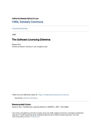 The Software Licensing Dilemma