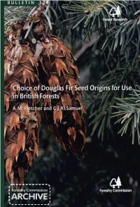 Choice of Douglas Fir Seed Sources for Use in British Forests