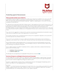 Combating Ransomware