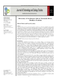 Diversity of Freshwater Fish in Narmada River, Madhya Pradesh