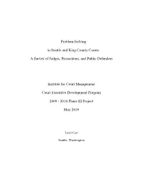 Problem Solving Survey of Judges Prosecutors and Public Defenders
