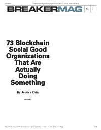 73 Blockchain Social Good Organizations That Are Actually Doing Something —―