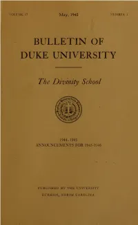 Bulletin of Duke University