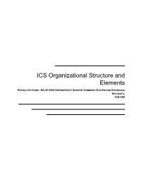 ICS Organizational Structure and Elements