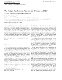 The Asiago Database on Photometric Systems (ADPS)?
