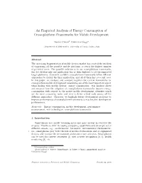 An Empirical Analysis of Energy Consumption of Cross-Platform Frameworks for Mobile Development