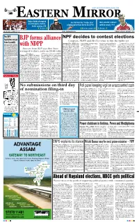 BJP Forms Alliance with NDPP