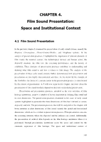 CHAPTER 4. Film Sound Presentation: Space and Institutional Context