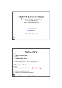 Data Path & Control Design