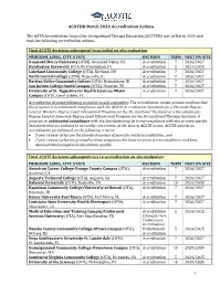 July 2019 ACOTE Actions