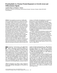 Proenkephalin Is a Nuclear Protein Responsive to Growth Arrest and Differentiation Signals Angelika Biittger and Barbara A