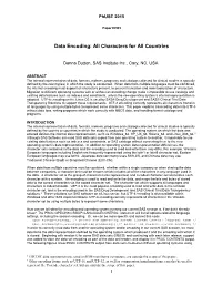 Data Encoding: All Characters for All Countries