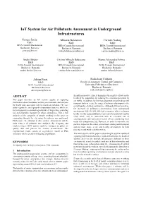 Iot System for Air Pollutants Assessment in Underground Infrastructures