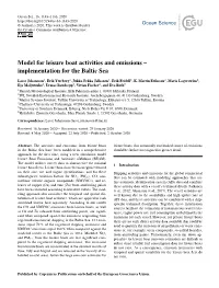 Model for Leisure Boat Activities and Emissions – Implementation for the Baltic Sea