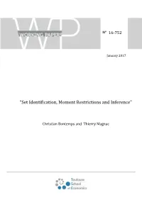 “Set Identification, Moment Restrictions and Inference”