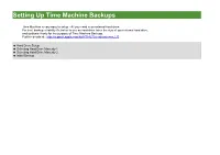 Setting up Time Machine Backups
