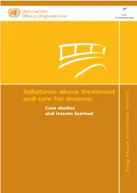 Substance Abuse Treatment and Care for Women: Case Studies and Lessons Learned