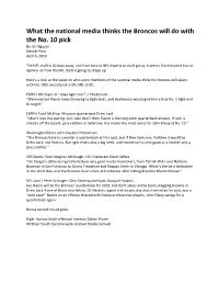 What the National Media Thinks the Broncos Will Do with the No. 10 Pick by Joe Nguyen Denver Post April 6, 2019