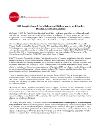 2019 Security Council Open Debate on Children and Armed Conflict: Detailed Review and Analysis