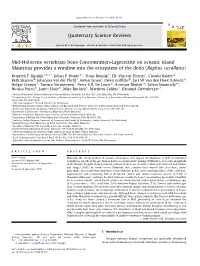A Window Into the Ecosystem of the Dodo (Raphus Cucullatus)