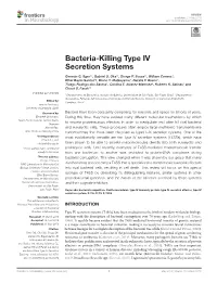 Bacteria-Killing Type IV Secretion Systems