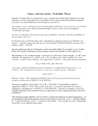 Chance and Uncertainty: Probability Theory