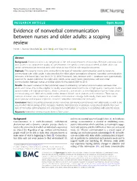 Evidence of Nonverbal Communication Between Nurses and Older Adults: a Scoping Review Esther L
