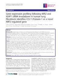 Gene Expression Profiling Following NRF2 and KEAP1