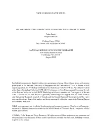NBER WORKING PAPER SERIES on AVERAGE ESTABLISHMENT SIZE ACROSS SECTORS and COUNTRIESY Pedro Bento Diego Restuccia Working Paper