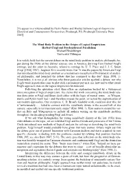 Psychophysical Parallelism *