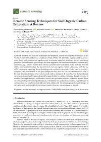Remote Sensing Techniques for Soil Organic Carbon Estimation: a Review