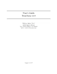 User's Guide Terachem V1.9
