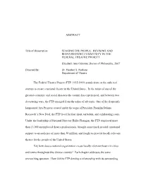 ABSTRACT Title of Dissertation: STAGING THE