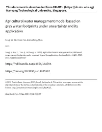 Agricultural Water Management Model Based on Grey Water Footprints Under Uncertainty and Its Application