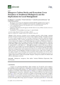 Mangrove Carbon Stocks and Ecosystem Cover Dynamics in Southwest Madagascar and the Implications for Local Management