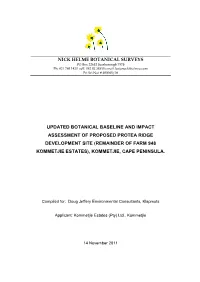 Nick Helme Botanical Surveys Updated Botanical Baseline