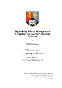 Optimising Power Management Strategies for Railway Traction Systems by Shaofeng Lu